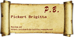 Pickert Brigitta névjegykártya